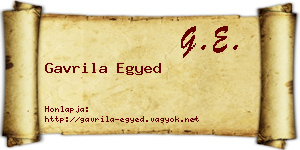 Gavrila Egyed névjegykártya